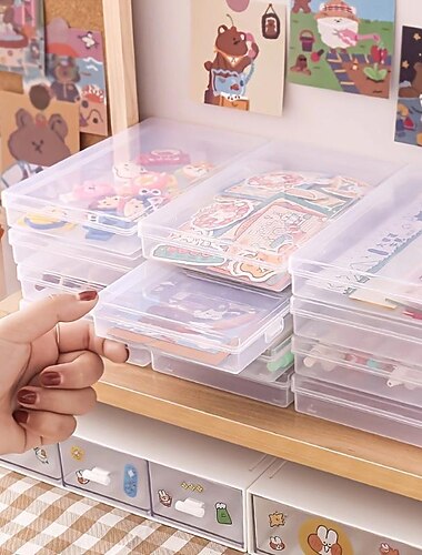  1 Stück Lagerung und Organisation Tragbar Multi-Funktion Langlebig Kunststoff für Schule Schüler Heim 17.4*10.5/14.7*7.8 cm