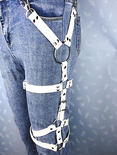  Gothic-Einzelbein-Geschirrgürtel, Punk-Strumpfgürtel, verstellbarer schwarzer Nieten-Oberschenkelgürtel, Damen-Jeans-Zubehör