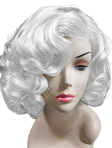  Kort kobberrød parykk kvinner 1920-talls 20s 30s krøllete syntetisk kastanjefarge bob vintage parykk karneval cosplay kostymeparykk Halloween-parykker