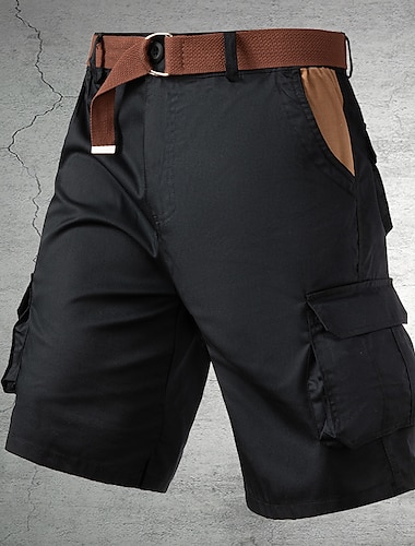  Herren Cargo Shorts Kurze Hosen Shorts Kurze Hosen Kurze Hose für Wanderer Multi Pocket Glatt tragbar Kurz Outdoor Täglich 100% Baumwolle Designer Brautkleider schlicht Armeegrün Schwarz
