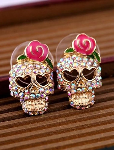  1 Paar Ohrstecker For Damen Halloween Partyabend Strasse Aleación Vintage-Stil Totenkopf