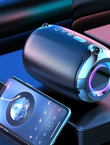  Bluetooth スピーカーポータブルスピーカー Bluetooth ワイヤレススピーカーハイファイステレオ LED RGB 照明屋外 Bluetooth ワイヤレスサブウーファー車のオフィス GY