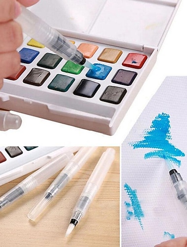  3 teile/los nachfüllbare wasser pinsel tinte stift für wasser farbe kalligraphie zeichnung malerei abbildung stift büro schreibwaren