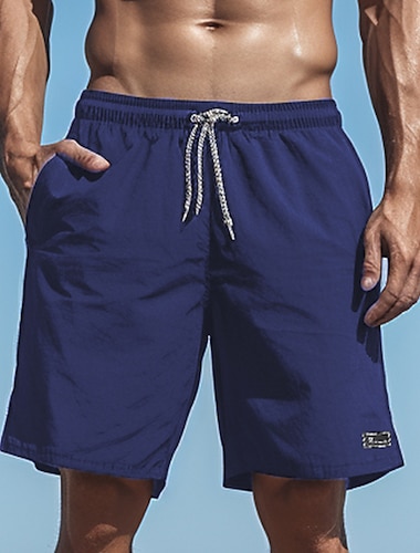  Herren kurze Sporthose Laufshorts kurze hosen Mittlere Hüfthöhe Schwarz Gelb Wein Unten Einfarbig Rasche Trocknung Kordelzug Kleidung Fitness Fitnesstraining Joggen