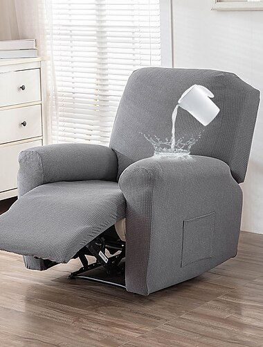  housse de fauteuil inclinable hydrofuge housse de canapé inclinable bordeaux housse de canapé fauteuil 1 place avec poche latérale, protection de meubles anti-rayures de chat pour enfants, animaux