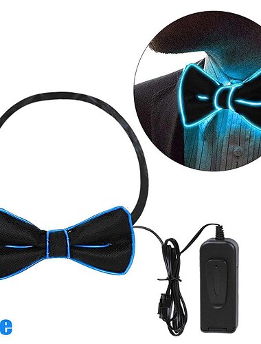  glöd i mörkret led fluga självlysande karneval blinkande slips för födelsedagsfest bröllop semester dekoration cosplay kostym