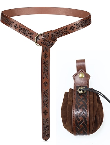  Medeltida kostymer Renässans Midjeskärp Ren Faire Viking Herr Dam Unisex Keltiskt Viking fantasi Halloween Karnival Maskerad Fest LARP Vuxna Skärp Väska Alla årstider