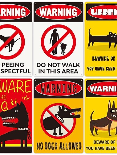  1 Stück Warnschild aus Metall, lustig, sarkastisch, Vorsicht vor Hund, Warnschild aus Metall für Hof, Bauernhof, Zaun, Zuhause, 20 x 30 cm/8'' x 12''