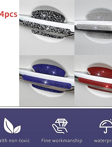  starfire 1/2/4 stks strass auto deurklink stickers - bling auto accessoires kristal glitter deurklink beschermer stickers en stickers kras veiligheid reflecterende auto sticker voor vrouw &versterker
