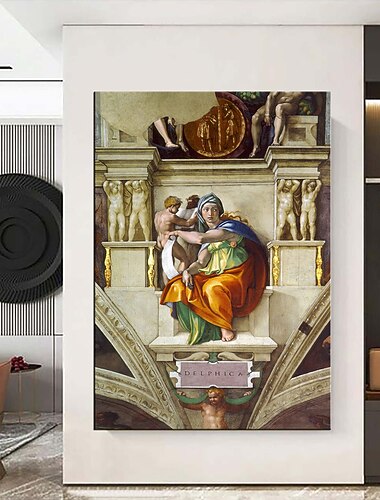  هانغ رسمت النفط الطلاء رسمت باليد عمودي مشهور الدين والروحانيات عتيق كلاسيكي بدون إطار داخلي