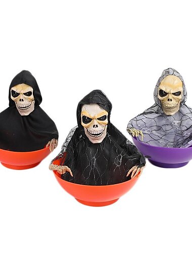  Neue Halloween elektrische Lichtsteuerung Induktion Obstteller Geist Halloween knifflige lustige Obstteller Geist Dekoration Requisiten