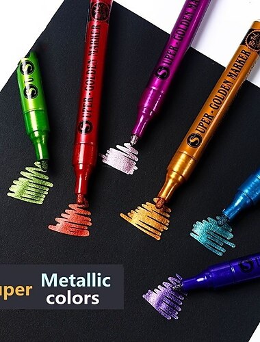  12 colori pennarello vernice super metallizzata per pittura su roccia ceramica vetro legno tessuto tela tazze metallo carta scrapbook artigianato forniture perfetto per la decorazione pasquale