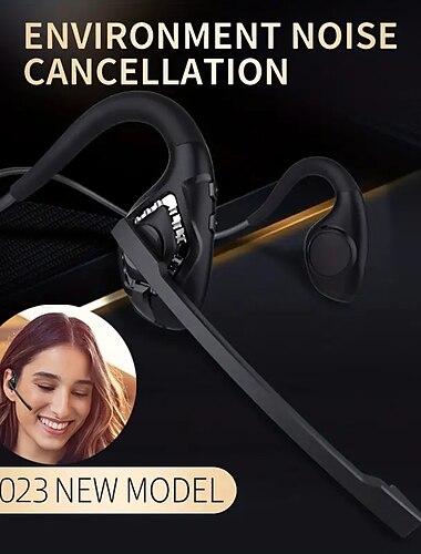  Offenes Ohr Headset Drahtlose Luftleitung Stereo Kopfhörer mit Geräuschunterdrückendem Boom Mikrofon Anruf Musik Drahtlose Ohrhörer für Laufen Fahren Wandern Arbeiten