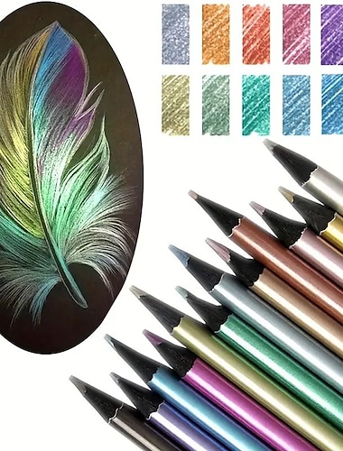  18 Farben Metallic-Bleistifte Buntstifte Zeichnen Buntstifte Künstlerbedarf