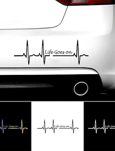  Автомобильная наклейка 3d 17,5 см * 5,8 см сердцебиение трекпад жизнь продолжается наклейки наклейки на автомобиль светоотражающий мотоцикл стайлинг автомобиля