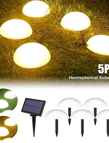  led zonne-gazon 5-in-1 led zonne-verlichting halfrond zonne-tuin tuin licht waterdicht buiten voor pad villa grond landschap