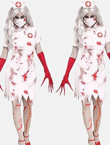  Krankenschwestern Cosplay Kostüm Partykostüm Maskerade Erwachsene Damen Austattungen Cosplay Gruseliges Kostüm Leistung Party Halloween Maskerade Einfaches Karnevalskostüm