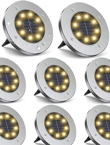  zonne-grondverlichting 8 leds tuinverlichting patio schijf verlichting in de grond buiten landschap verlichting voor gazon patio pad tuin dek loopbrug