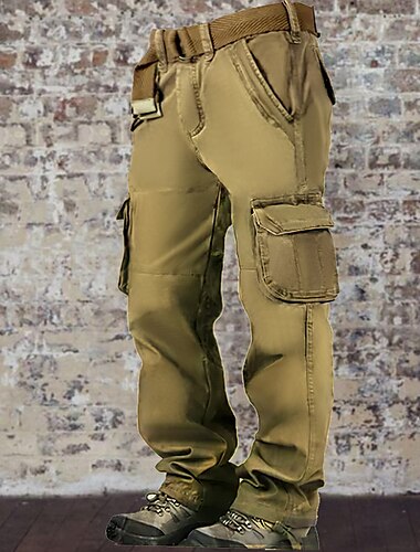  Homme Pantalon Cargo Pantalon cargo Pantalon Multi poche Plein Vestimentaire Extérieur Casual du quotidien Mode Classique Armée jaune Noir