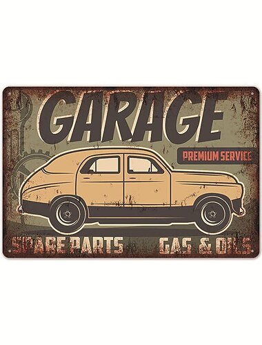  1 Stück Garagen-Metall-Blechschild, Auto-Vintage-Plakettendekor, Heimdekoration, Restaurant-Dekor, Bar-Dekor, Café-Dekor, Garagen-Dekor, Wanddekoration, wasserfest, staubdicht, 20 x 30 cm/8'' x 12''