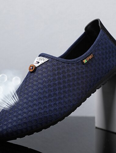  Zapatos sin cordones de malla ligera para hombre: mocasines casuales transpirables con suela antideslizante para caminar, conducir y viajar en verano.