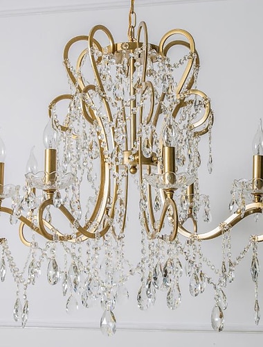  kristallen kroonluchter nordic creatieve ijzeren afwerking 4/5/6/8 hoofd kristallen hangende hanger verlichtingsarmatuur plafondlamp voor rustieke woonkamer eetkamer slaapkamer kandelaars 110-240v