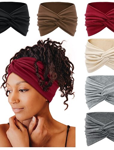  1PC Wide Headbands for Women, 7'' Extra Large Turban Headband Boho Hairband Hair Twisted Knot Accessories