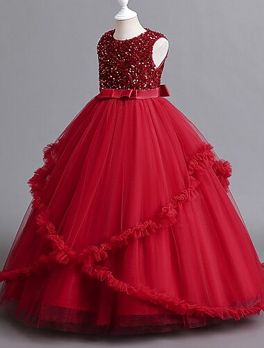  Prinzessin Pinsel Schleppe Blumenmädchenkleid Hochzeitsfeier Schneeweiß Junioren Süßes Ballkleid Tüll mit Schmetterling Boho Fit 3-16 Jahre