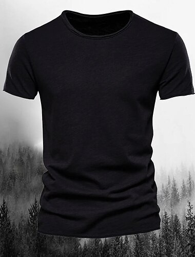  Herren T Shirt T-Shirt Kurze Ärmel Rundhalsausschnitt Sommer Einfach Mode Designer Basic Klassicher Stil Urlaub Straße Ausgehen Schwarz Weiß Rosa Top T-Shirt für Herren
