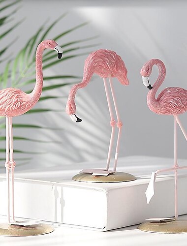  harts flamingo ornament flamingo staty fågel figurin djur skulptur bordsskiva dekoration för hem trädgård bord dekoration
