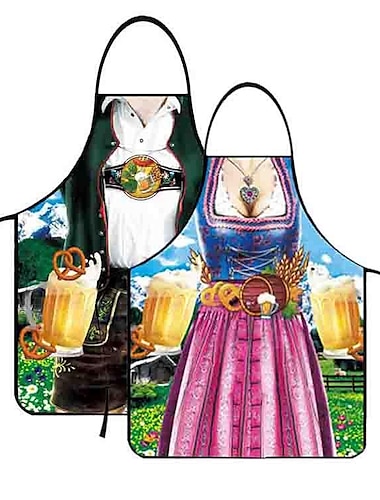  par oktoberfest förkläde par matlagning förkläden tysk fest kostym för bbq bakning kock kök presenter halloween karneval