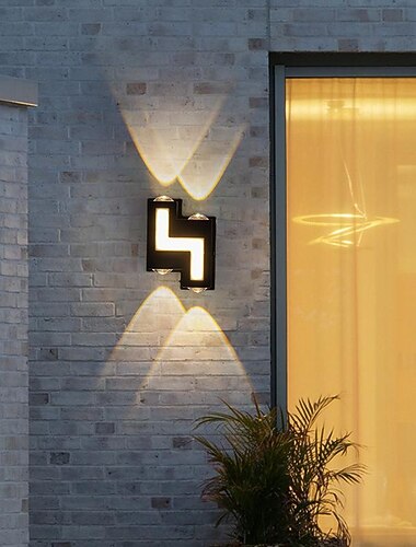  utendørs vegglampe vanntett utvendig vegglampe opp og ned lysende moderne enkel LED utendørs belysning gårdsplass dobbelthodet vegglampe