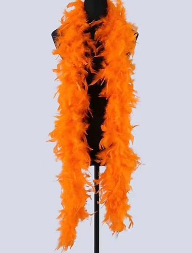  Boa de plumas colorida boa de plumas de 6.6 pies para mujeres para chica flapper Día de Reyes carnaval naranja baile fiesta de boda Halloween