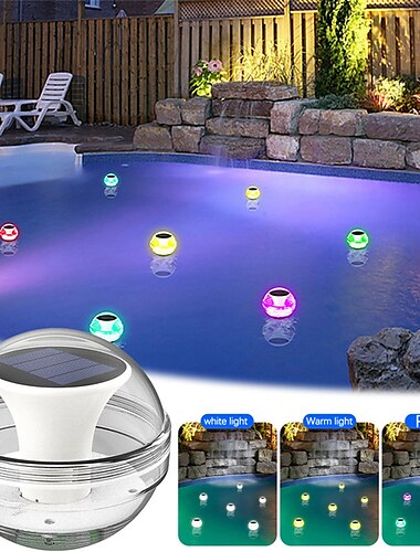  3 modelos de luz flotante solar al aire libre rgb luz que cambia de color impermeable piscina fiesta lámparas de bola decoración de iluminación de estanque