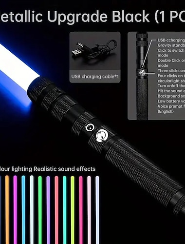  jouets lumineux poignée en métal 3 modes sonores rechargeable force fx ensemble de jouets lumineux de duel lourd cosplay enfants adultes pour hallown pour cadeaux de Noël