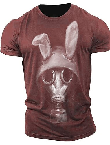  Herr Grafisk Tecknat T-shirt Kortärmad T-shirt 3D-tryck Rund hals Skjorta Vintage Mode Designer Utomhus Dagligen Sport Vin Marinblå Blå Vår & sommar Kläder S M L XL 2XL 3XL
