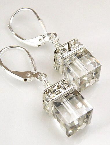  Dam Örhänge Klassisk Dyrbar Mode Enkel örhängen Smycken Vit / Rubinrött / Blå Till Bröllop Fest 1 par