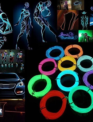  グローエルワイヤーケーブル LED ネオンクリスマスダンスパーティー diy 衣装服発光車のライト装飾服ボールレイブバッテリードライブボックス