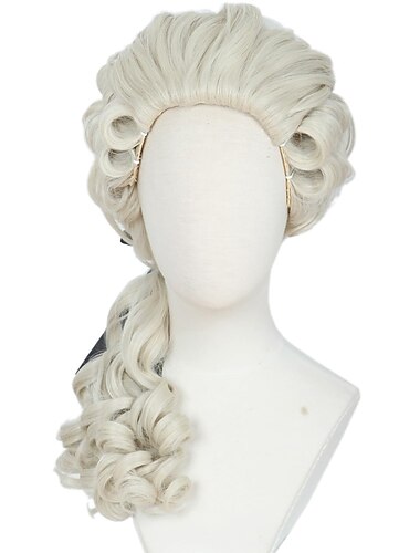  Krøllet Peruk Lys Blond Karneval Cosplay Kostume Peruk Til Fest Halloween Perukker