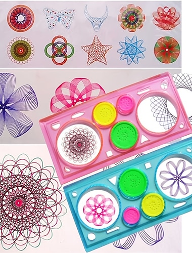  monitoimipalapeli spirografi geometrinen viivain piirustustyökalut opiskelijoille piirustuslelut lapset oppivat taidetyökalu lahja lapsille, koulutarvikkeet