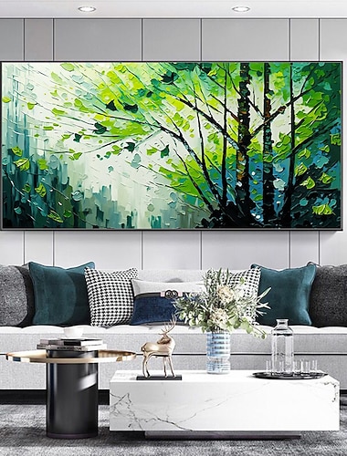  Mintura handgemachte abstrakte Baum-Landschafts-Ölgemälde auf Leinwand, Wandkunst, Dekoration, modernes Bild für Heimdekoration, gerolltes, rahmenloses, ungedehntes Gemälde