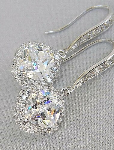  Γυναικεία Ζιρκονίτης Σκουλαρίκι Πολυτελή Κοσμήματα Κλασσικό Πολύτιμος Στυλάτο Απλός Σκουλαρίκια Κοσμήματα Λευκό Για Γάμου Πάρτι 1 ζευγάρι