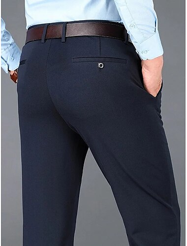  Herren Anzughosen Hose Hosen Hose Anzughose Tasche Glatt Komfort Atmungsaktiv Hochzeit Outdoor Täglich Modisch Brautkleider schlicht Schwarz Blau