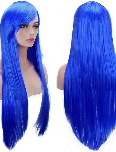  פאות 32 80 ס"מ ארוכות ישר אופנה אנימה קוספליי פאות מסיבת פאות פאות קרנבל קוספליי מסיבת פאות