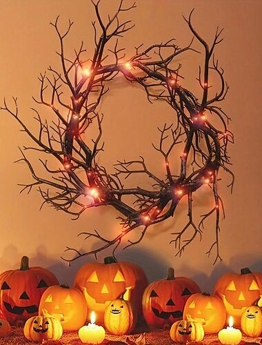  ghirlanda di ramo morto di halloween fantasma festival decorazione horror ghirlanda di ramo nero incandescente simulazione ghirlanda ghirlanda di rattan decorazioni per la casa