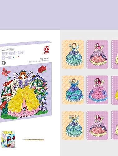  Malset „Prinzessin Fee Stochern“ zum Anziehen und Malen für kleine Mädchen, Prinzessinnen, Feen, Malen, Basteln, Aktivitätsbuch für Mädchen im Alter von 34 bis 56 Jahren, Geburtstagsfest, Geschenk