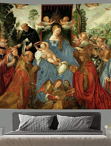  Renaissance-Gemälde hängende Wandteppich-Wandkunst, große Wandteppich-Wanddekoration, Foto-Hintergrund, Decke, Vorhang, Zuhause, Schlafzimmer, Wohnzimmer, Dekoration