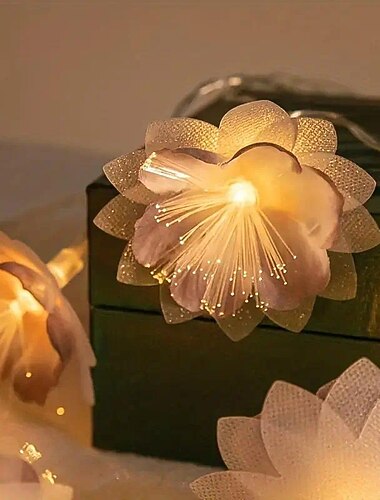  Elegante Hochzeitsfeier Kunstblumen Dekorative LED Licht DIY Märchenkranz Blattlicht für Hausparty Hochzeitszimmer Innen- und Außendekoration