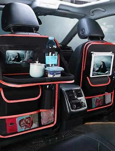  Autozubehör, universeller Autositz-Organizer mit Tablett, Tablet-Halter, Aufbewahrung mit mehreren Taschen, Verstauen und Aufräumen im Innenraum von Autos
