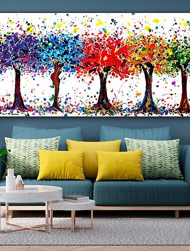  Mintura handgefertigte abstrakte Baum-Landschafts-Ölgemälde auf Leinwand, Wandkunst, Dekoration, moderne Bilder für Heimdekoration, gerolltes, rahmenloses, ungedehntes Gemälde